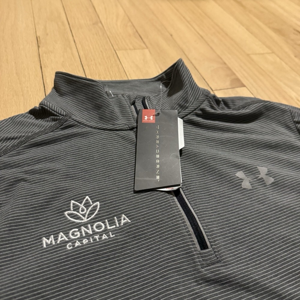 Under Armour Threadborne Pullover Mens‎ Medium Magnolia Capital HeatGear Shirt - Picture 3 of 13